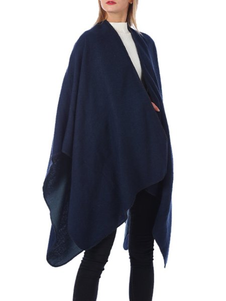 

Vintage Casual Work Simple Scarf Cape, Blue, Scarves