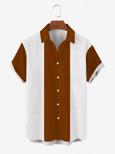 

Retro Hawaiian Billiards Short Sleeve Shirt, As picture, Men's Floral shirt