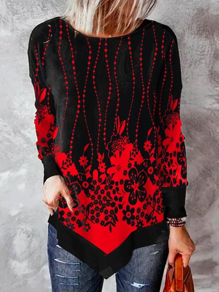 

Casual Crew Neck Loosen Shirts & Tops, Black, Tops
