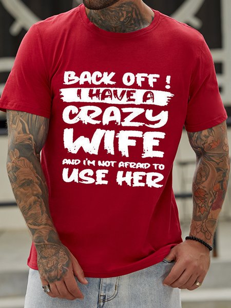 

Back Off Short Sleeve Casual T-shirt, Red, T-shirts