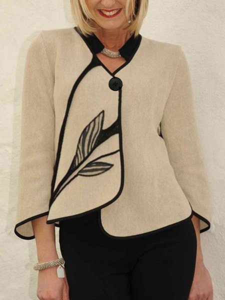 

Three Quarter Loosen Elegant Outerwear, Light khaki, Blazers