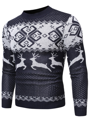 

Long Sleeve Crew Neck Sweater, Navyblue, Sweater
