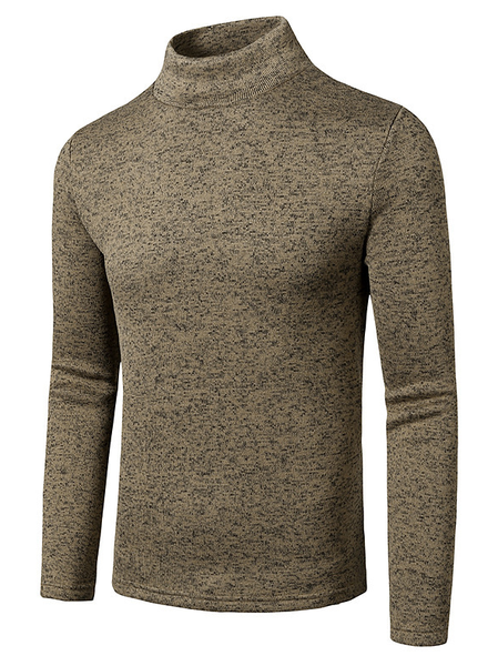 

Men's High-Neck Slim-Fit Base Sweater, Coffee, Sweater