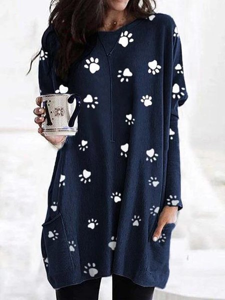 

Loosen Animal Casual Shirts & Tops, Dark_blue, T-Shirts