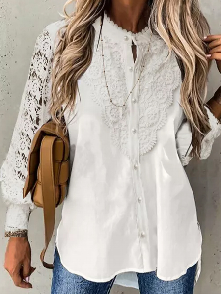 

Slim Fit Elegant Shirts & Tops, White, Shirts & Blouses
