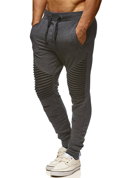 

Men's Pleated Cuff Track Pants, Deep gray, Pants