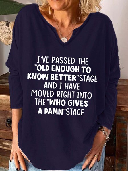 

I've Passed The Old Enough To Know Better Stage Casual Shirts & Tops, Purplish blue, Hoodies&Sweatshirts