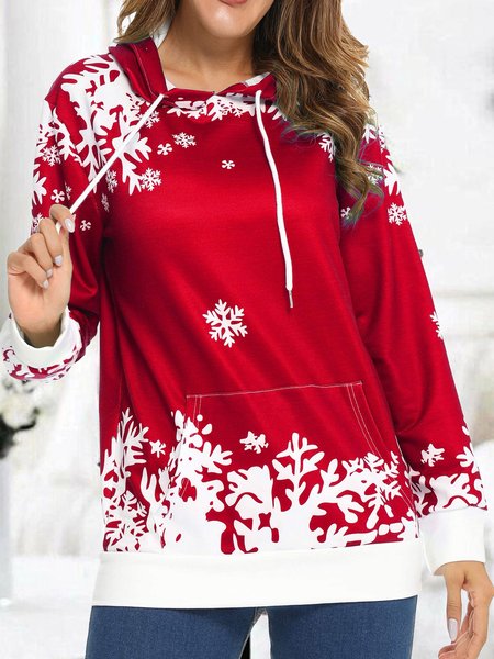 

Red Casual Color Block Loosen Sweatshirt, Hoodies & Sweatshirts