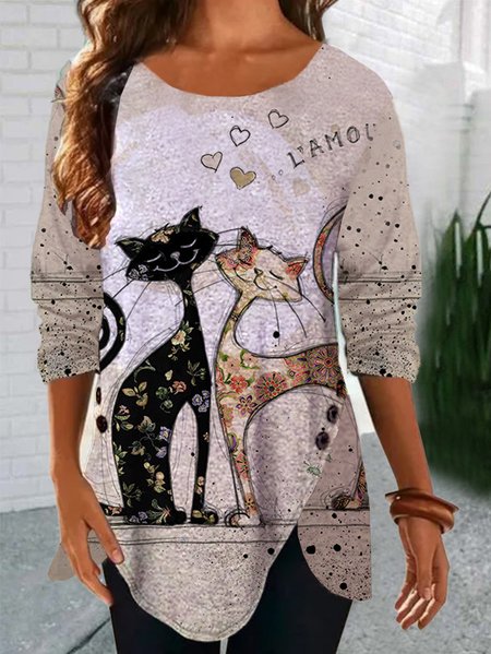 

Girocollo Animale Vacanza Top, Come immagine, T-Shirts
