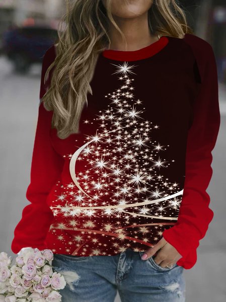 

Shiny Christmas Tree Women's Sweatshirt, As picture, Hoodies&Sweatshirts
