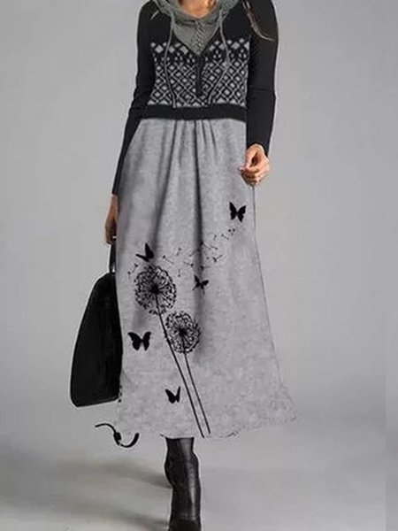 

Dandelion Casual Cotton Blends Hooded Dresses, Gray, Casual Dresses