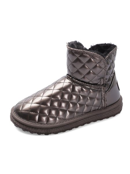 Casual Plain Warm Snow Snow Boots, Pewter, Boots