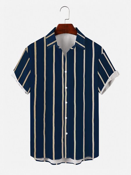 

New Striped Shirt, Purplish blue, Men's Floral shirt