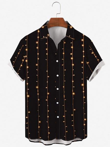 

Vintage Shirt Collar Short Sleeve Shirts & Tops, As picture, Men's Floral shirt