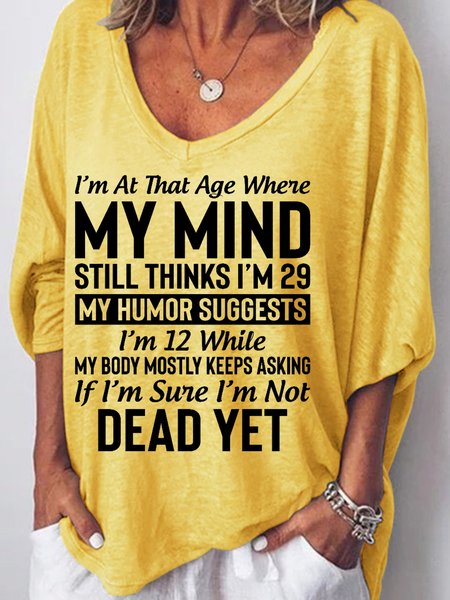 

I'm At That Age Women's Long Sleeve T-shirt, Yellow, T-shirts