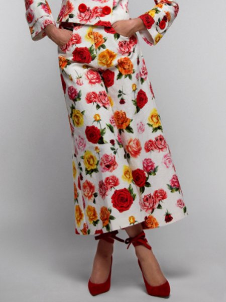 

Vintage Sweet Elegant Regular Fit Pants, As picture, Wide Leg Pants