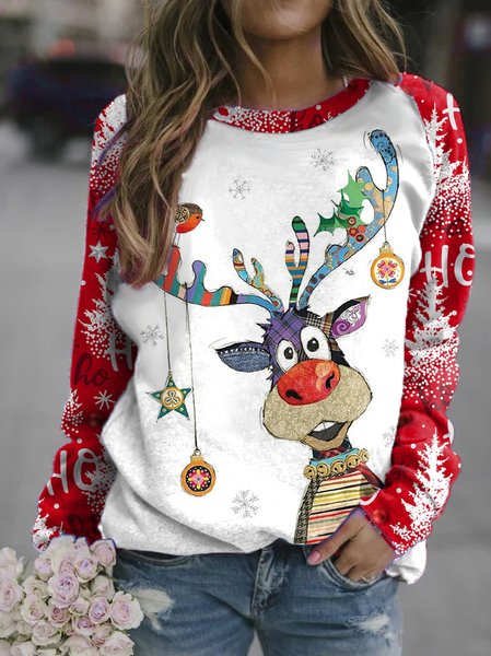 

Christmas Buffalo Casual Sweatshirt, As picture, Hoodies&Sweatshirts