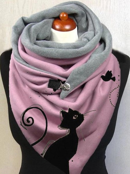 

Pink Gift Soft Triangle Scarves, Cat, Scarfs