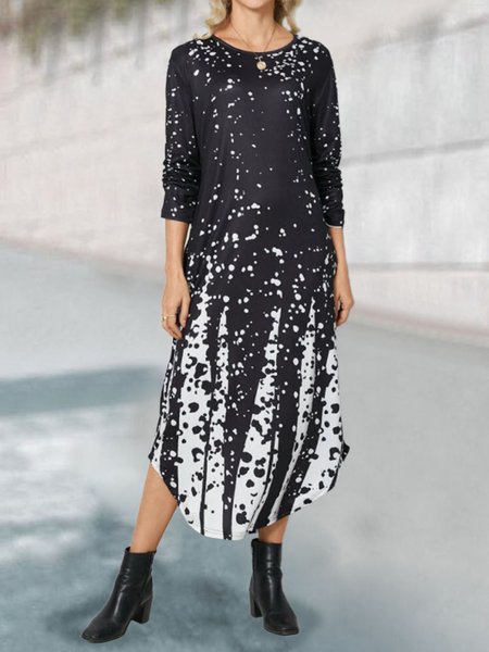 

Loosen Dresses（accessory not included）, Black, Tie dye dress