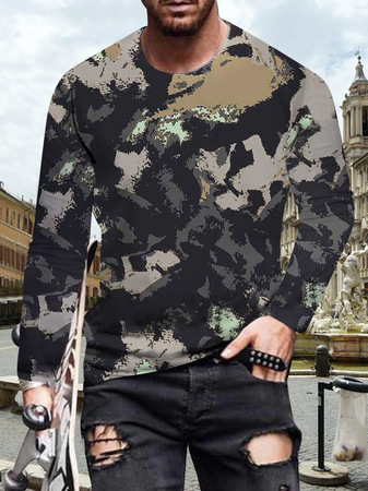 

Cotton Long Sleeve Vintage Shirts & Tops, As picture, T-shirt
