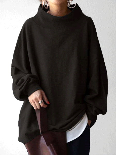 

Manica lunga Collo alto Felpe, Nero, Hoodies & Sweatshirts