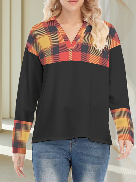 

Casual Household Daily Vintage Shirts & Tops, Black, Long sleeve tops
