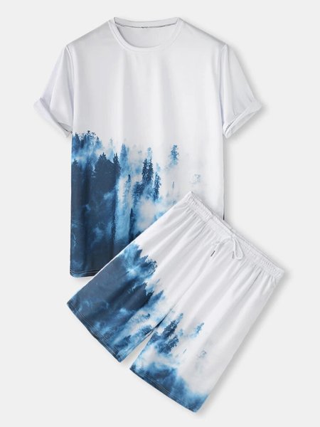 

Ombre Casual Colorblock Suits, As picture, Men's sets