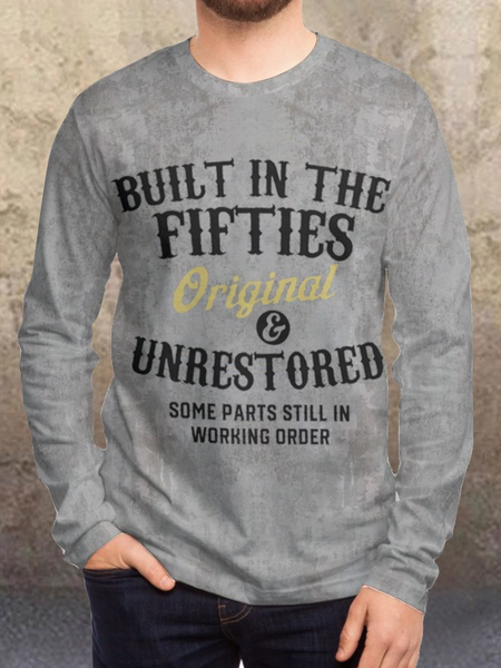 

Built In The Fifties Printed Long Sleeve Shirts & Tops, As picture, Hoodies&Sweatshirts