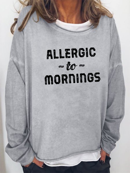 

Allergic To Mornings Sweatshirt, Gray, Hoodies&Sweatshirts