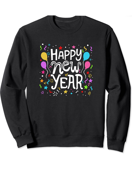 

2022 New year Crew Neck Sweatshirt, Black, Hoodies & Sweatshirts