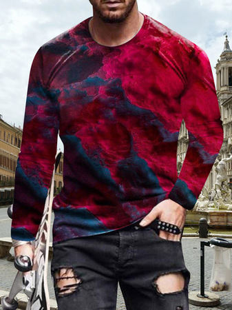 

Casual Crew Neck Cotton Shirts & Tops, As picture, T-shirt