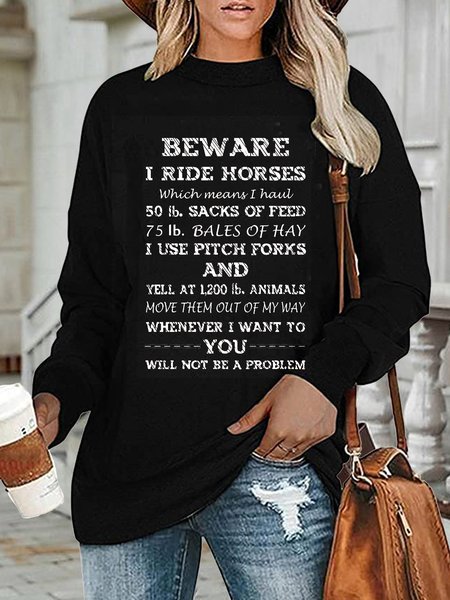 

Beware I ride Horses Sweatshirts, Black, Hoodies&Sweatshirts
