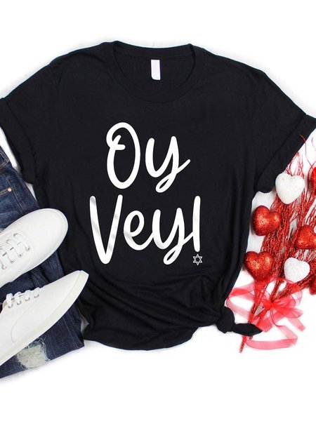 

Oy Vey Happy Hanukkah Women's T-shirt, Black, T-shirts