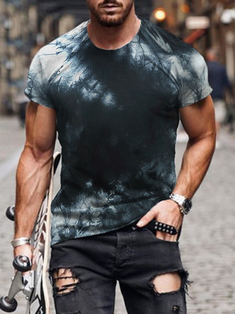 

Crew Neck Short Sleeve T-shirt, As picture, T-shirt