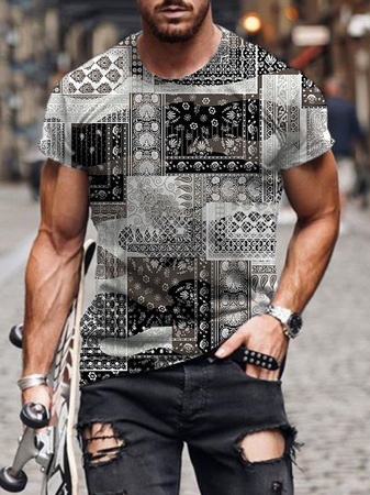 

Cotton Short Sleeve Casual Shirts & Tops, As picture, T-shirt