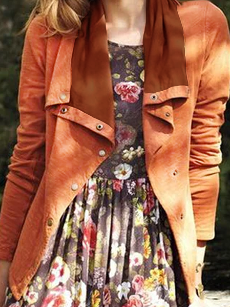 

Casual Household Daily Vintage Boho Loosen Outerwear, Orange, Outerwear
