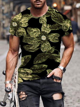 

Short Sleeve Casual Cotton Shirts & Tops, Color2, T-shirt