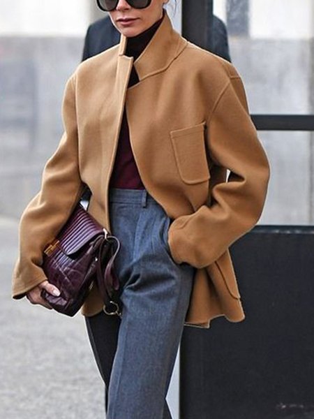 

Regular Fit Casual Outerwear, Khaki, Coats
