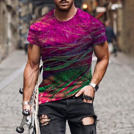 

Short Sleeve Crew Neck Cotton T-shirt, Color5, T-shirt