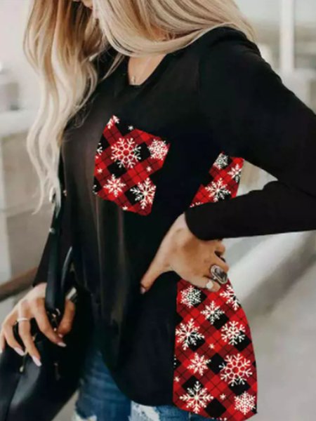 

Striped Shirts & Tops（accessory not included）, Black-red, Long sleeve tops