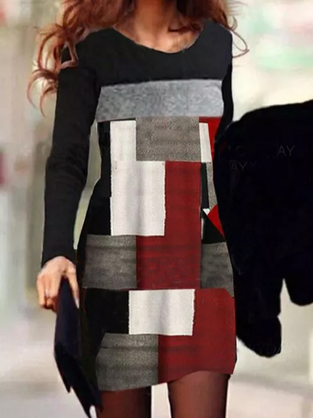 

Casual Crew Neck Regular Fit Dresses, Black, Casual Dresses