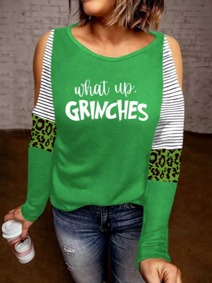 

Crew Neck Casual Shirts & Tops, Green, Long sleeve tops