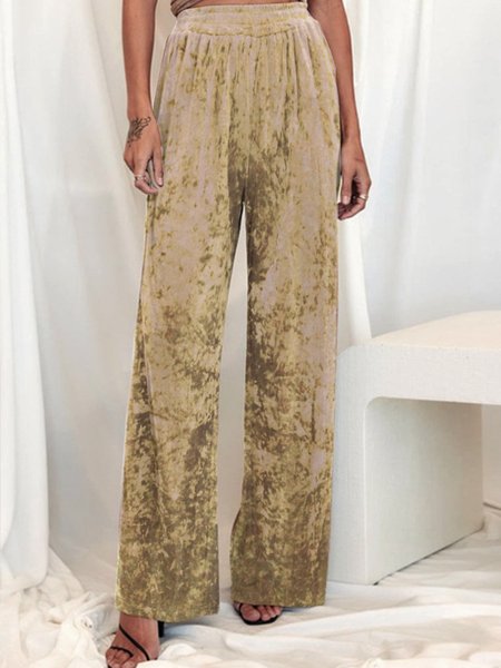 

Elastic brown loose Pants at the waist, Gray-brown, Auto-clearance