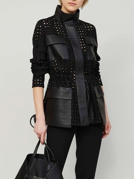 

Daily Solid High Neck Regular Fit Outerwear, Black, Jackets