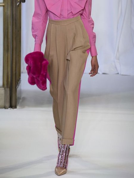 

Work Date Daily Color Block Pants, Khaki, Wide Leg Pants