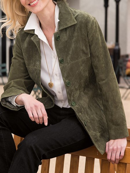 

Suede Trench coat, Army green, Jackets