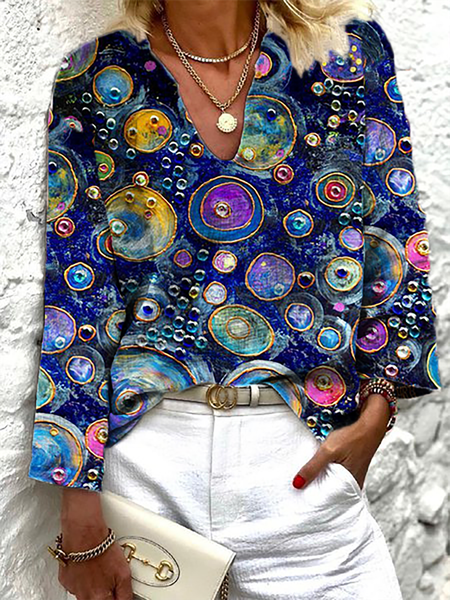 

Plus size Hippie Printed Shirts & Tops, Blue, Tops
