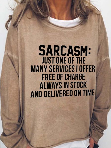 

Sarcasm Crew Neck Sweatshirts, Light brown, Hoodies&Sweatshirts