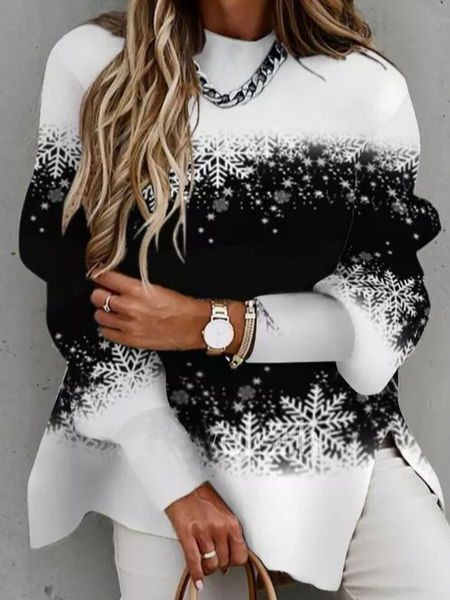 

Loosen Elegant Round Neck Sweatshirt Plus Size, Black, Hoodies & Sweatshirts