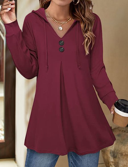 

Hooded Regular Fit Plain Sweatshirt, Red, Sweatshirts & Hoodies